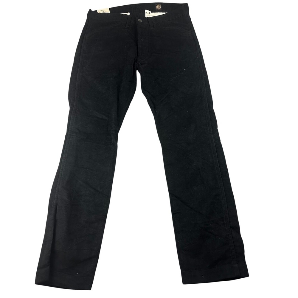 Indigofera Suffolk Pants Men 30x32 Black Slim Moleskin Portugal Made Workwear